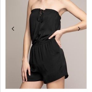Naked Zebra Black Strapless Romper - NWT